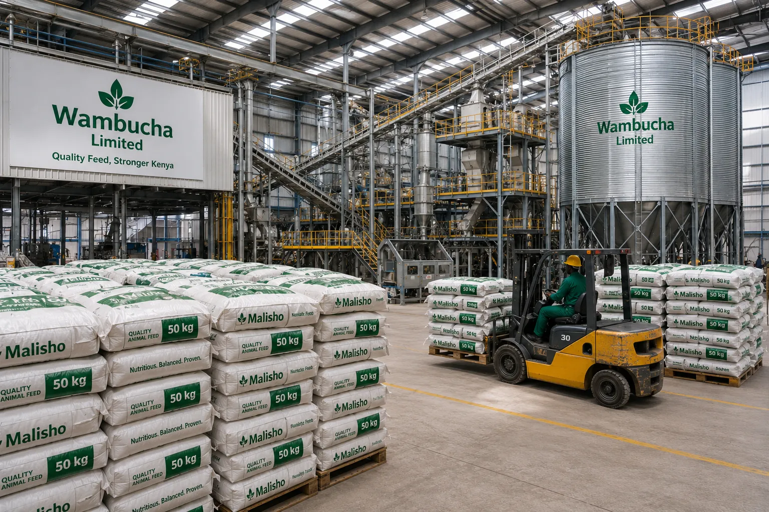 Modern animal feed manufacturing facility